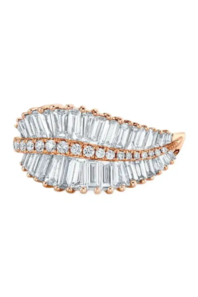 Anita Ko Sideways Palm Leaf Diamond Ring