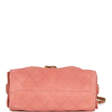 Chanel Chanel Mini 25 Hobo Bag Coral Pink Suede Antique Gold Hardware | Thumbnail 6