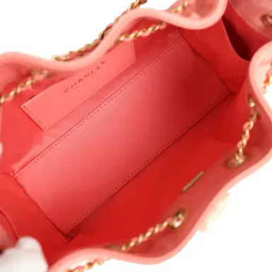 Chanel Chanel Mini 25 Hobo Bag Coral Pink Suede Antique Gold Hardware | Thumbnail 8