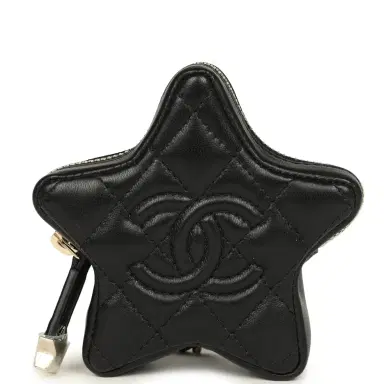 Chanel Chanel Mini Star Bag Charm Black Shiny Lambskin Light Gold Hardware | Thumbnail 1 Chanel Chanel Mini Star Bag Charm Black Shiny Lambskin Light Gold Hardware | Thumbnail 1