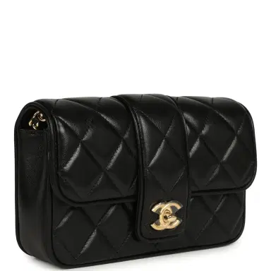 Chanel Chanel Mini Tab Flap Bag Black Lambskin Gold Hardware | Thumbnail 2 Chanel Chanel Mini Tab Flap Bag Black Lambskin Gold Hardware | Thumbnail 2
