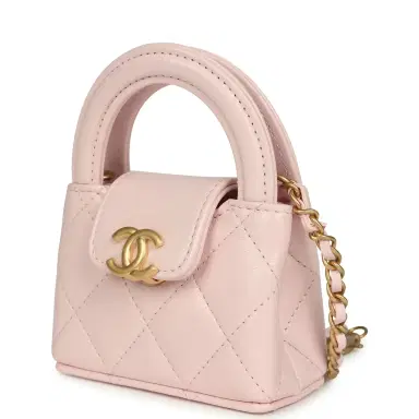 Chanel Chanel Nano Kelly Bag Charm Light Pink Shiny Lambskin Brushed Gold Hardware | Thumbnail 5 Chanel Chanel Nano Kelly Bag Charm Light Pink Shiny Lambskin Brushed Gold Hardware | Thumbnail 5