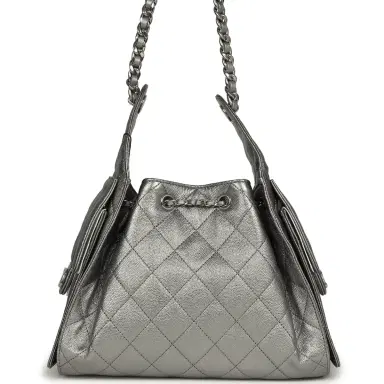 Chanel Chanel Small 25 Hobo Bag Metallic Anthracite Caviar Silver Hardware | Thumbnail 4 Chanel Chanel Small 25 Hobo Bag Metallic Anthracite Caviar Silver Hardware | Thumbnail 4