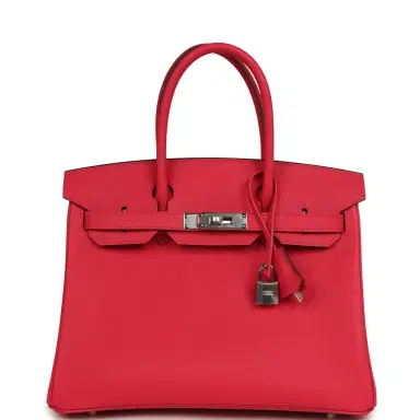 HERMÈS Hermes Birkin 30 Rose Extreme Epsom Palladium Hardware | Thumbnail 1 HERMÈS Hermes Birkin 30 Rose Extreme Epsom Palladium Hardware | Thumbnail 1