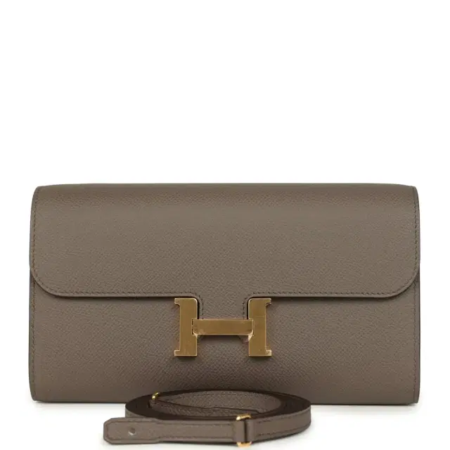 hermes Hermes Constance Wallet To Go Etain Epsom Gold Hardware