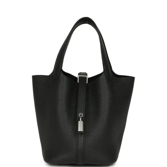 Hermes Picotin Lock 18 Black Clemence Palladium Hardware