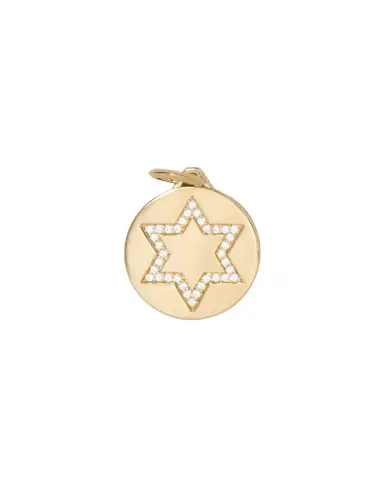 Jennifer Fisher Star Of David Circle Charm in 18K Yellow Gold | Thumbnail 1