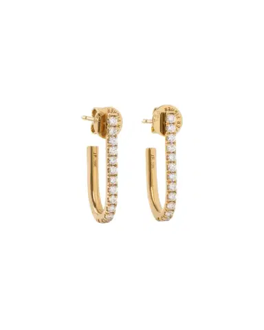 Jennifer Fisher Large Pavé Diamond Level Earring in 18K Yellow Gold | Thumbnail 1