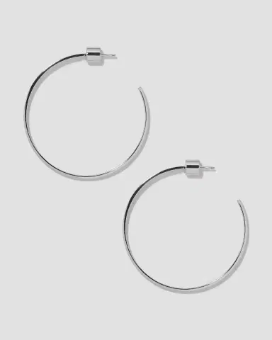 Jennifer Fisher 1.5 Flat Thread Baby Hoops | Thumbnail 2