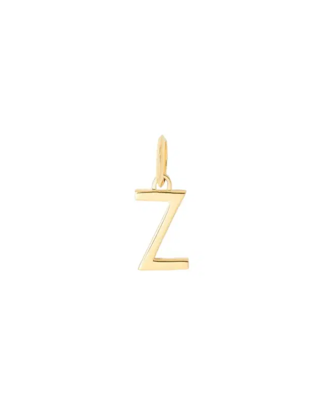 Jennifer Fisher Minimal Block Letter Charm in 14K Yellow Gold