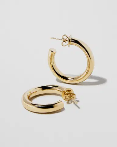 Jennifer Fisher Lilly Huggies in 14K Yellow Gold | Thumbnail 2 Jennifer Fisher Lilly Huggies in 14K Yellow Gold | Thumbnail 2
