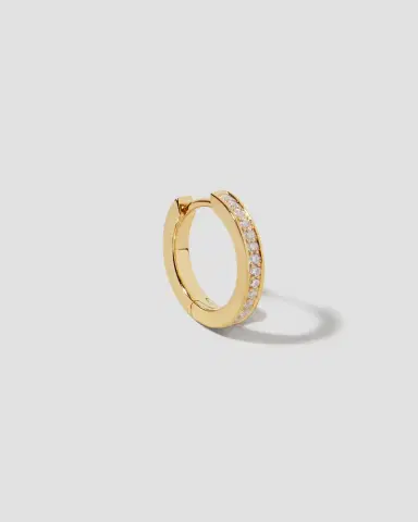 Jennifer Fisher 18k Small Huggie with Pavé Diamonds | Thumbnail 2 Jennifer Fisher 18k Small Huggie with Pavé Diamonds | Thumbnail 2