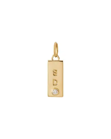 Jennifer Fisher Personalized Mini Dog Tag with Diamond 18K Yellow Gold | Thumbnail 1