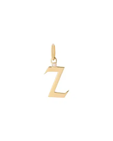 Jennifer Fisher Capital Gothic Letter Charm with Diamond in 18K Yellow Gold | Thumbnail 1