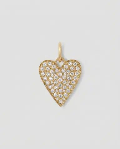 Jennifer Fisher Large Heart with Pavé White Diamonds in 18K Yellow Gold | Thumbnail 2