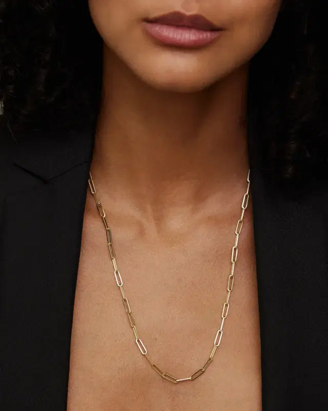 Long Link Chain in 14K Yellow Gold