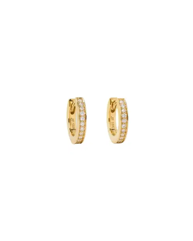 Jennifer Fisher 18k Extra Small Huggie with Pavé Diamonds