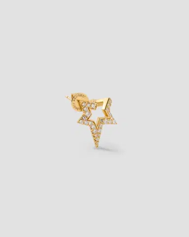 Jennifer Fisher Large Star Earring with Pavé White Diamonds in 18k Yellow Gold | Thumbnail 2