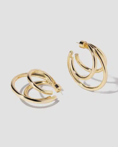 Jennifer Fisher 1.5 Triple Lilly Baby Hoops | Thumbnail 2 Jennifer Fisher 1.5 Triple Lilly Baby Hoops | Thumbnail 2