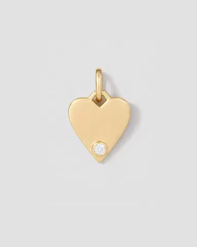 Jennifer Fisher Personalized Medium Heart 1 Letter and Diamond in 18K Yellow Gold | Thumbnail 2 Jennifer Fisher Personalized Medium Heart 1 Letter and Diamond in 18K Yellow Gold | Thumbnail 2