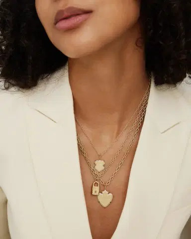 Jennifer Fisher Personalized Heart Shield with Pave White Diamonds in 18K Yellow Gold | Thumbnail 2 Jennifer Fisher Personalized Heart Shield with Pave White Diamonds in 18K Yellow Gold | Thumbnail 2
