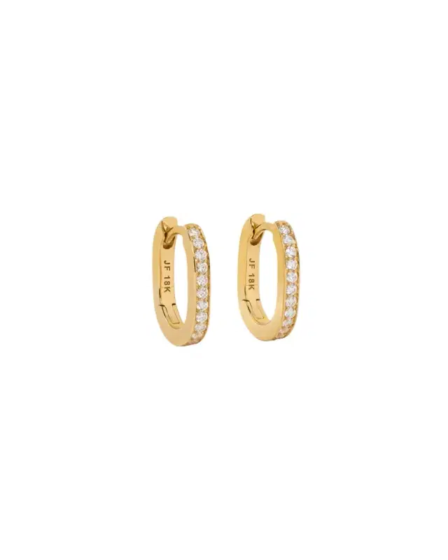 Jennifer Fisher 18k Link Huggie with Pavé Diamonds