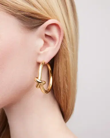 Jennifer Fisher 1.5 Knot Baby Hoops | Thumbnail 2