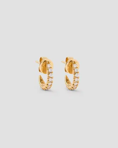 Jennifer Fisher Pavé Diamond Pin Huggie in 18K Yellow Gold | Thumbnail 2