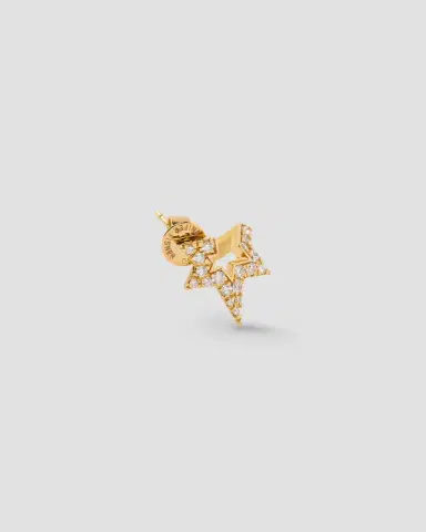 Jennifer Fisher Small Star Earring with Pavé White Diamonds in 18k Yellow Gold | Thumbnail 2