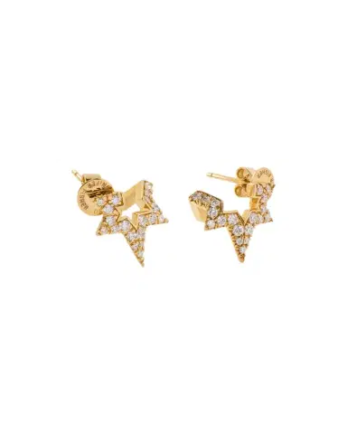 Jennifer Fisher Small Star Earring with Pavé White Diamonds in 18k Yellow Gold | Thumbnail 1