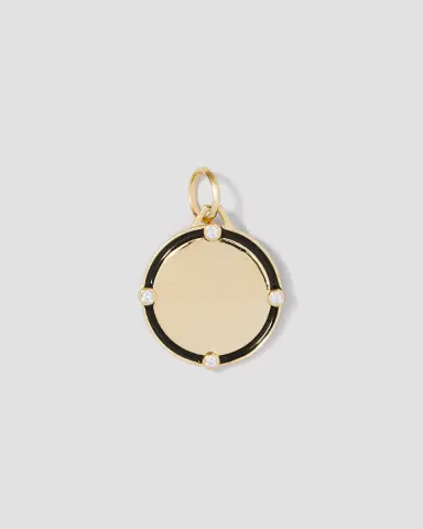 Jennifer Fisher Personalized Circle Charm Homecoming Edition in 18K Yellow Gold | Thumbnail 2