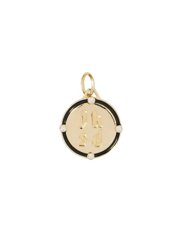 Jennifer Fisher Personalized Circle Charm Homecoming Edition in 18K Yellow Gold