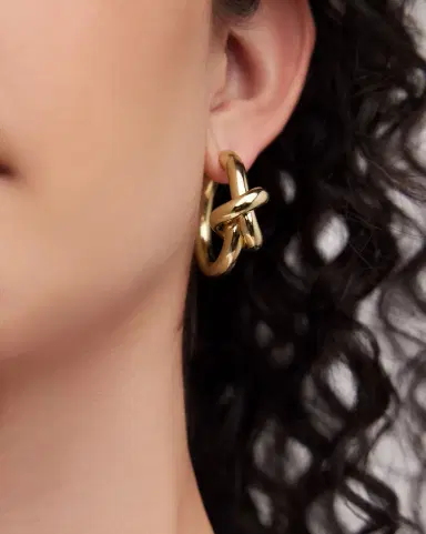 Jennifer Fisher 1 Knot Mini Hoops | Thumbnail 2 Jennifer Fisher 1 Knot Mini Hoops | Thumbnail 2