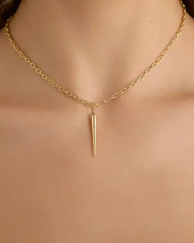 Jennifer Fisher Skinny Cone Charm in 18K Yellow Gold | Thumbnail 2