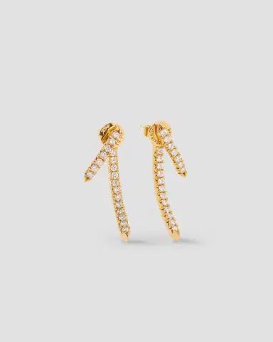 Jennifer Fisher Pavé Diamond Tusk Earring in 18K Yellow Gold | Thumbnail 2