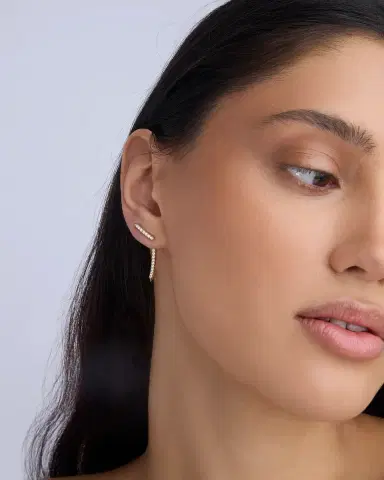 Jennifer Fisher Pavé Diamond Tusk Earring in 18K Yellow Gold | Thumbnail 1