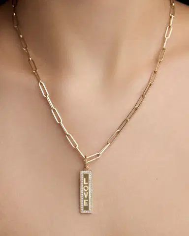 Jennifer Fisher Personalized Luxe Narrow Classic Dog Tag in 18K Yellow Gold | Thumbnail 2 Jennifer Fisher Personalized Luxe Narrow Classic Dog Tag in 18K Yellow Gold | Thumbnail 2