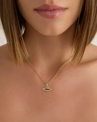 Jennifer Fisher Evil Eye Charm in 18K Yellow Gold | Thumbnail 2