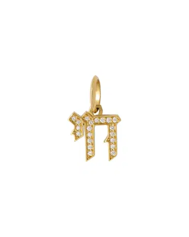 Jennifer Fisher Chai Charm with Pavé White Diamonds | Thumbnail 1 Jennifer Fisher Chai Charm with Pavé White Diamonds | Thumbnail 1