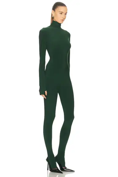 Norma Kamali Long Sleeve Slim Fit Turtleneck Catsuit | Thumbnail 2 Norma Kamali Long Sleeve Slim Fit Turtleneck Catsuit | Thumbnail 2