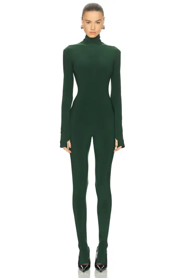 Norma Kamali Long Sleeve Slim Fit Turtleneck Catsuit