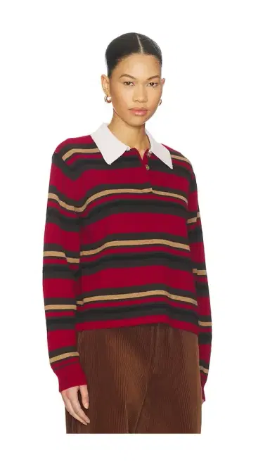 Guest In Residence Cropped Stripe Rugby Sweater | Thumbnail 2