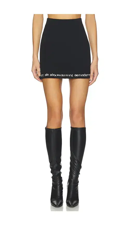 Alexander Wang Logo Ribbed Mini Skirt