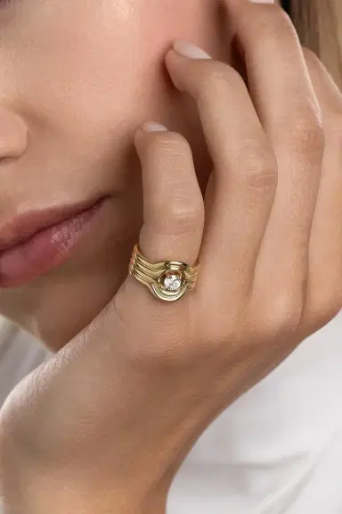 Melissa Kaye Diamond Rocky Rae Pinky Ring | Thumbnail 4 Melissa Kaye Diamond Rocky Rae Pinky Ring | Thumbnail 4