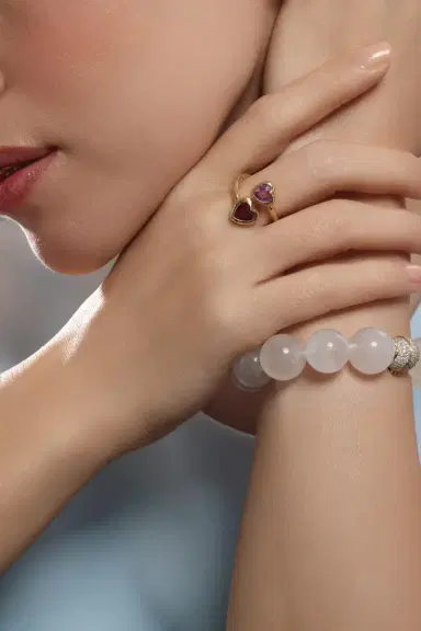 Octavia Elizabeth Pink Sapphire Moi Toi Heart Ring | Thumbnail 2