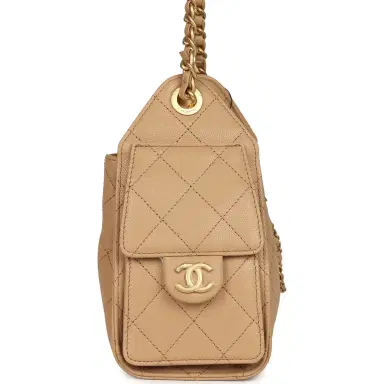Chanel Chanel Mini 25 Hobo Bag Beige Caviar Antique Gold Hardware | Thumbnail 3 Chanel Chanel Mini 25 Hobo Bag Beige Caviar Antique Gold Hardware | Thumbnail 3
