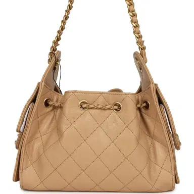 Chanel Chanel Mini 25 Hobo Bag Beige Caviar Antique Gold Hardware | Thumbnail 4 Chanel Chanel Mini 25 Hobo Bag Beige Caviar Antique Gold Hardware | Thumbnail 4
