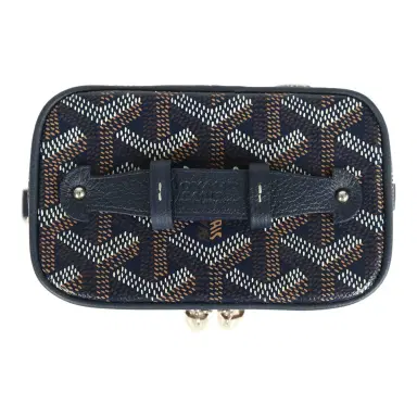 goyard Goyard Goyardine Canvas Navy Blue Nano Muse Vanity Bag Palladium Hardware | Thumbnail 8 goyard Goyard Goyardine Canvas Navy Blue Nano Muse Vanity Bag Palladium Hardware | Thumbnail 8