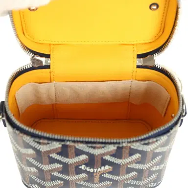 goyard Goyard Goyardine Canvas Navy Blue Nano Muse Vanity Bag Palladium Hardware | Thumbnail 10 goyard Goyard Goyardine Canvas Navy Blue Nano Muse Vanity Bag Palladium Hardware | Thumbnail 10