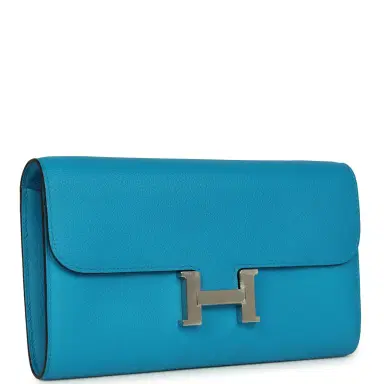 HERMÈS Hermes Constance Wallet To Go Bleu Frida Evercolor Palladium Hardware | Thumbnail 2